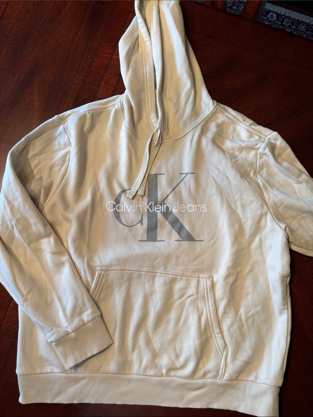 Calvin Klein Women's Hoodie Off White Size Large